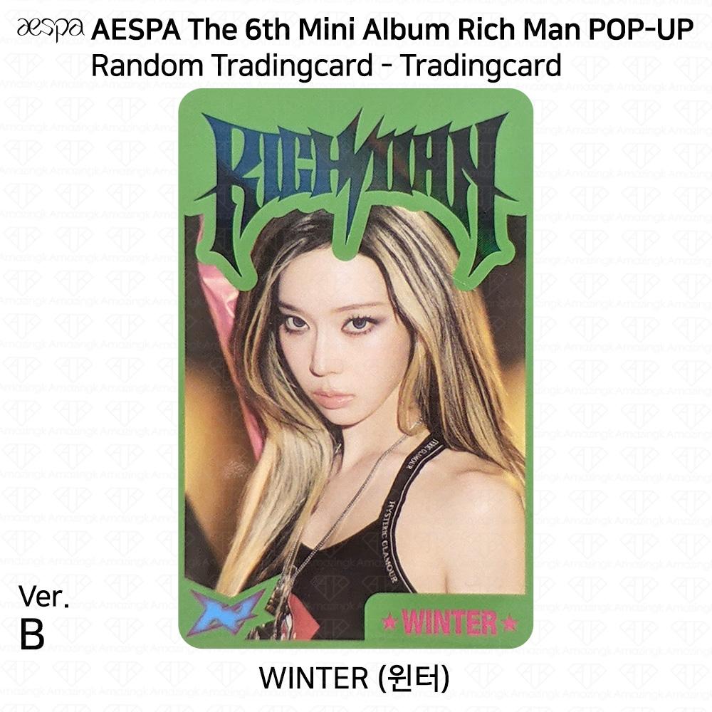aespa O 6º Mini Álbum Rich Man POP-UP MD Cartão Colecionável Aleatório KPOP K-POP