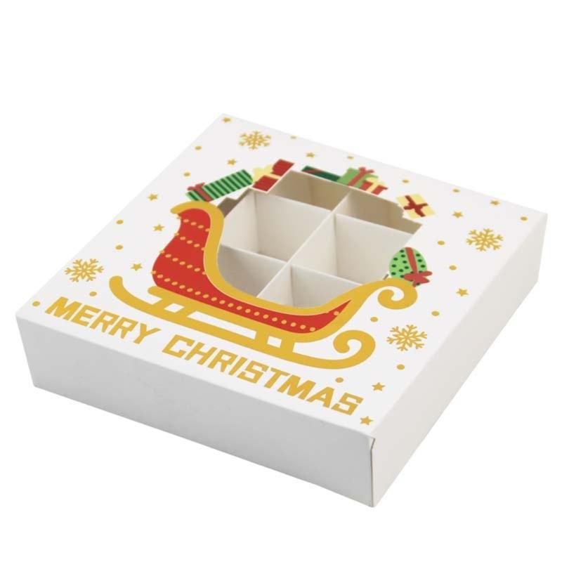 12Pcs Christmas Chocolate Box Gold Foil Chocolate Gift Box with 12 Slot Christmas Treat Boxes for Cookie Candy Chocolate