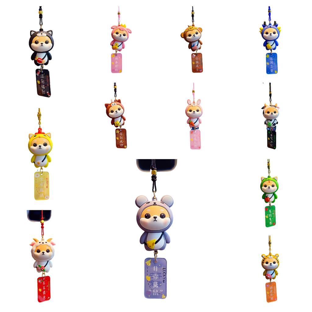 Chinese Pendant Car Zodiac Signs Rearview Mirror Decoration Pvc Gift Ornaments