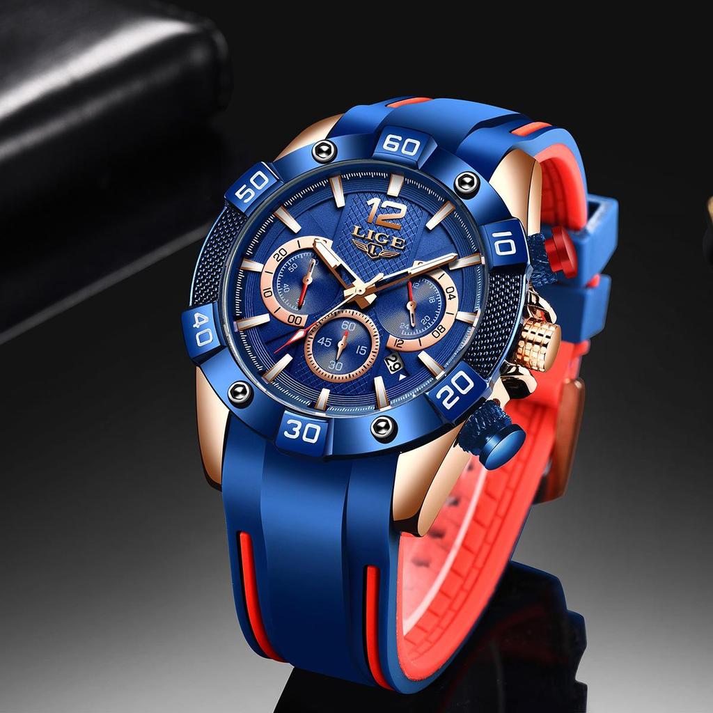 LIGE Multifunctional Waterproof Quartz Watch
