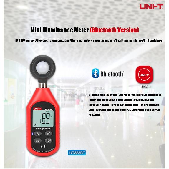 UNI-T UT383 UT383BT Digital Luxmeter Only UT383BT Bluetooth Mini Light Meter Environmental Test Equipment Handheld Illuminometer