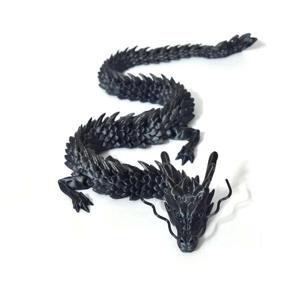 120/180cm Exquisite Chinese Dragon 3D Printed Flexible Joints Figurine for Desk Car Office Decor Plants Landscaping Decoration