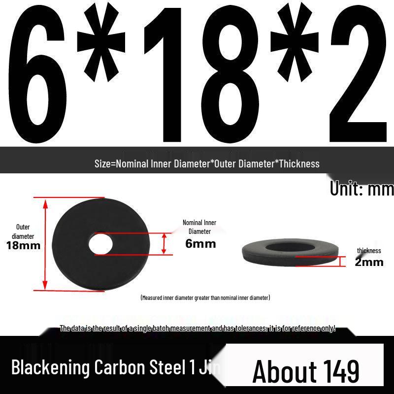 Blackened Thickened Oversized Metal Washer