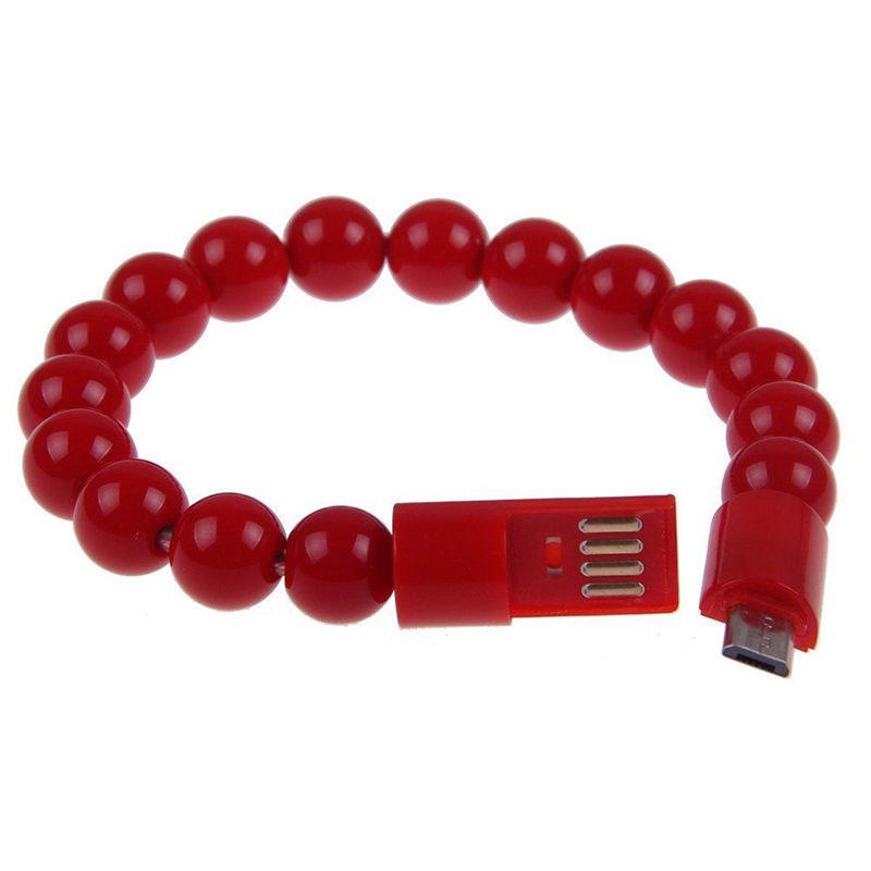 Beads Usb Bracelet Charging Data Sync Cable For Iphone 5g 6g Android