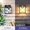 D5 Outdoor Motion Sensor Solar Wall Sconce, Adjustable 3 Light Sources and 3 Light Modes, Intelligent Light Control Solar Lights
