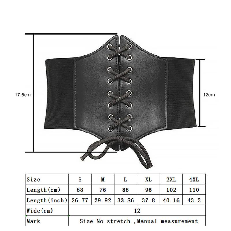 Women's Elastic Waist Belt Wide Leather Belt To Wear with Dress Women's Belt Black Waist Belt Women's Versatile Fashion Belt