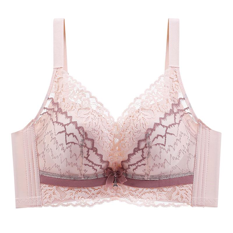Lace Wire-Free Adjustable Push-Up Bra for Small Bust - Seamless, Breathable, Anti-Sagging Women's Underwear
