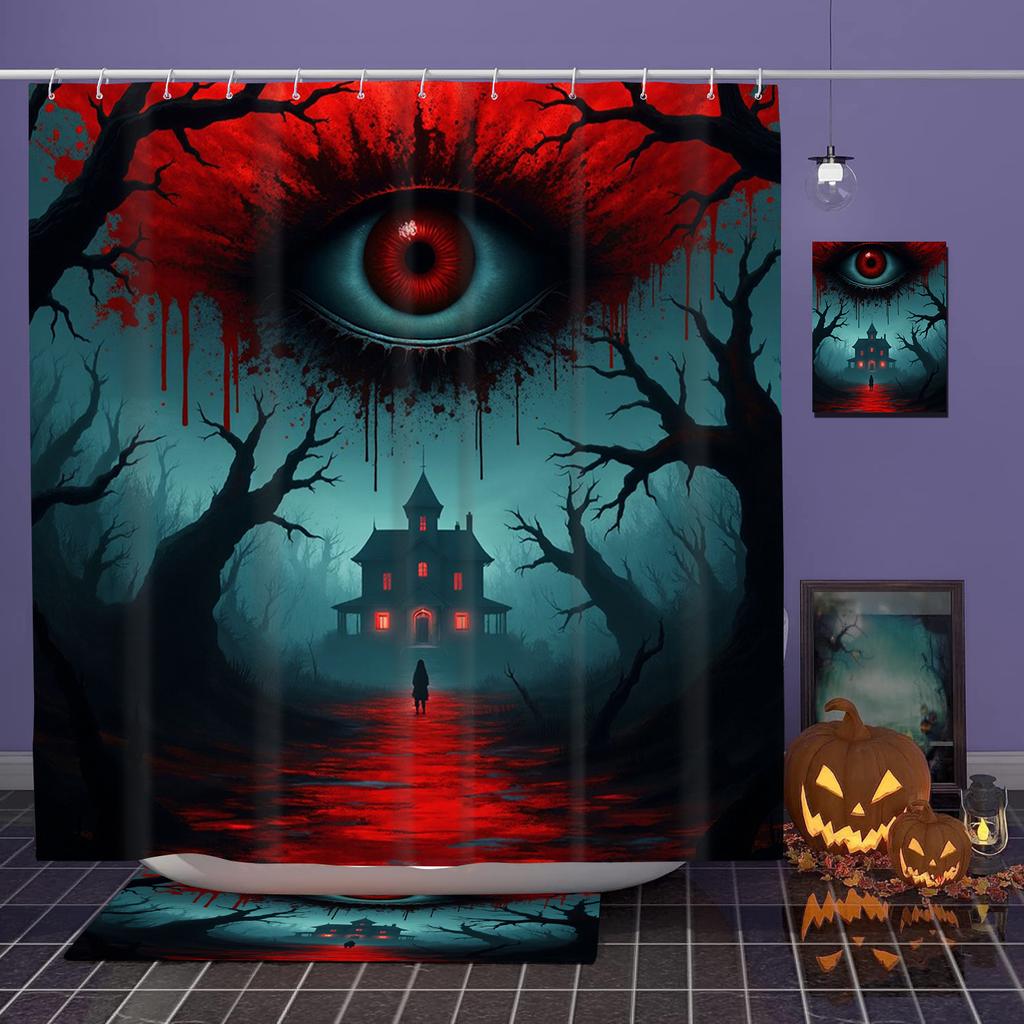 Halloween ghost costumes Pattern Bathroom Shower Curtain With 12 Hooks Home bathroom decor and accessories