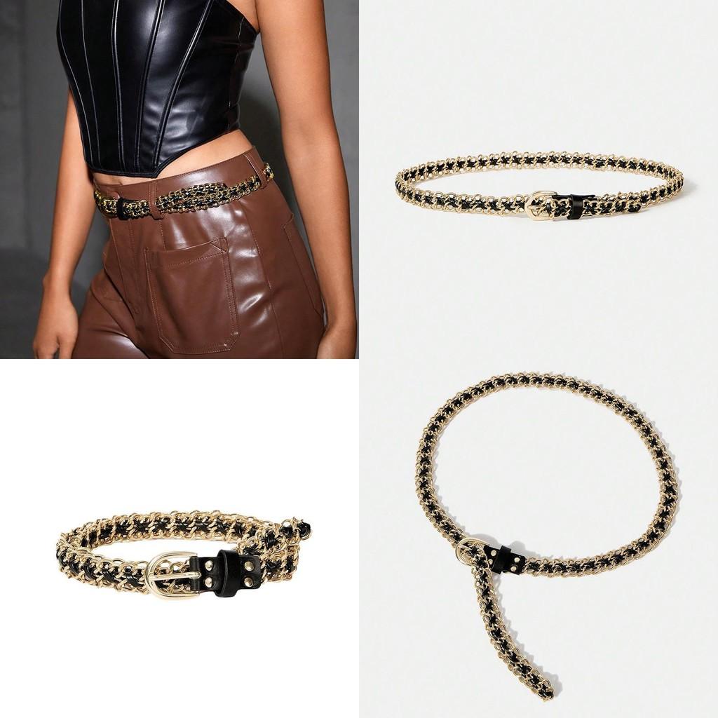 Elegant Waist Women Chain Fashion Accessory With Chain Link And Weaving Metal