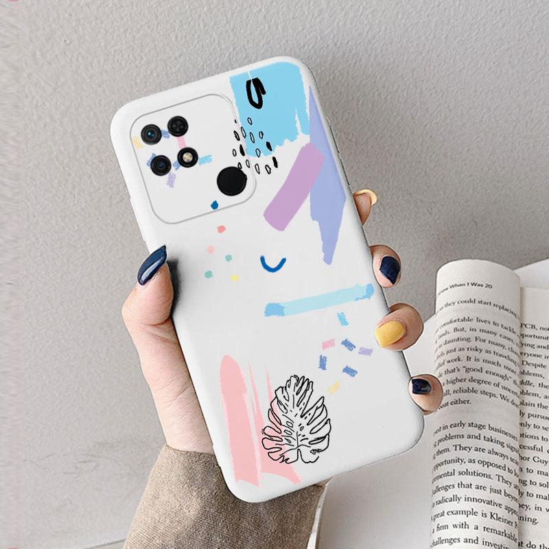 Case For Redmi 10 10C 10A Cute Heart Flower Back Cover Soft Silicone Matte Protective Funda For Xiaomi Redmi 10C Redmi10 Bag