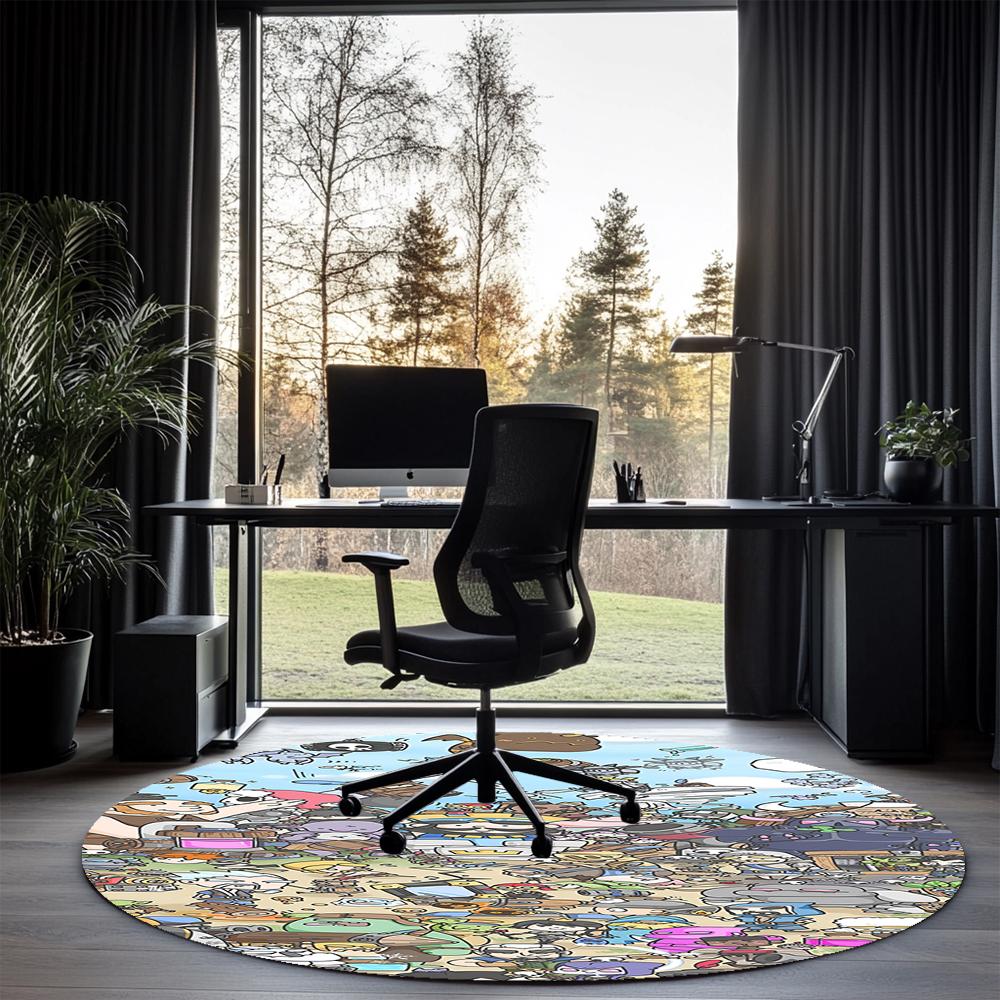 Clash Royale Printed Round Rug Carpet Chair Rug Area Rug Entryway Doormats,for Office Chair Living Room Bedroom Kitchen Room.
