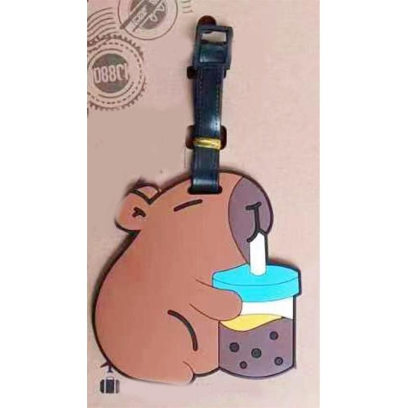 Cute Capybara Charm for Bags Soft PVC Japanese Style Animal Luggage Label Accessory Suitcase Identifier for Women Men