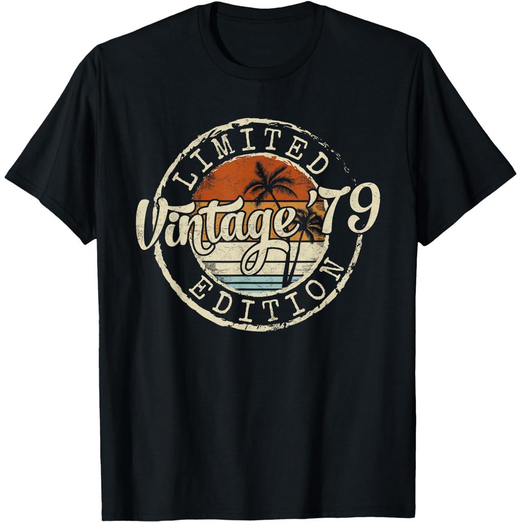 Vintage 1979 Limited Edition Cassette Tape 47th Birthday T Shirts Men Cotton Streetwear Tee Short Sleeve Unisex Loose Clothing