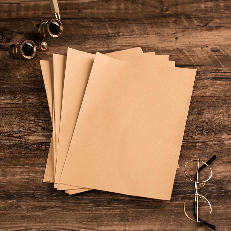 Vintage Rabbit Pattern Kraft Paper Stationery with Handwritten Lines