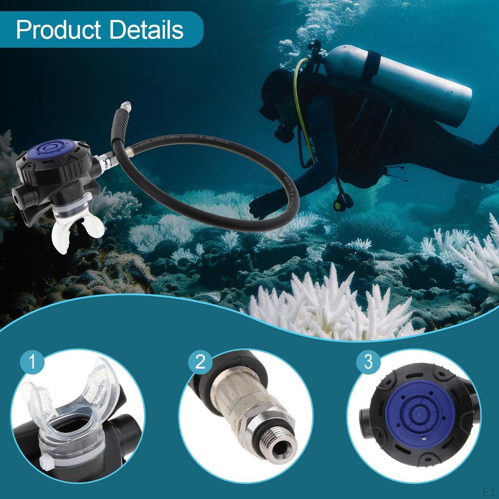 2ND Stage Diving Regulator with Transparent Mouthpiece Breathing Tube Breath Adjuster Snorkel