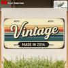 Vintage Year Bedroom Garage State Text Metal License Plate Sign Retro 2D Flat Printed Tin Plaque Wall Decor for Home Bar