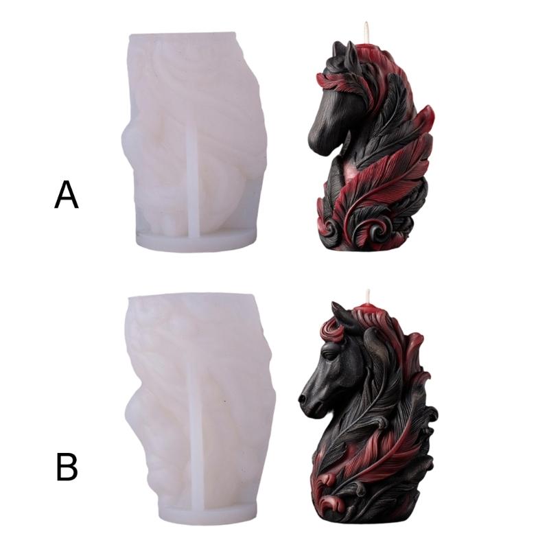 Horse Head Silicone Molds Food Grade Silicone Heat Resistant Multipurpose Silicone Mould for Epoxy Resin Candle Soap
