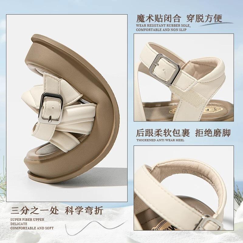 Girls shoes children's princess Roman sandals 2025 new summer summer sports girls soft-soled beach shoes