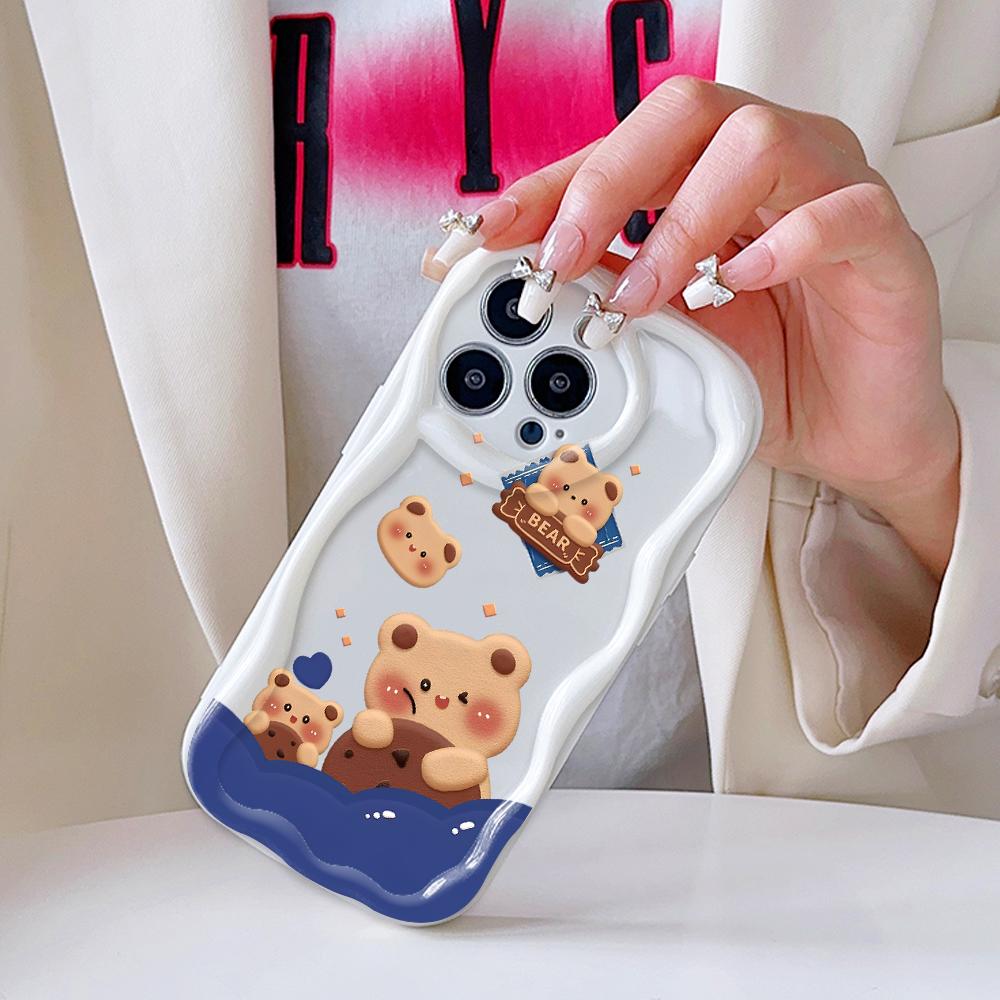 Wzór z kreskówki Kremowa tekstura Obudowa Falista krawędź Miękka silikonowa obudowa Obudowa na telefon iPhone Samsung Huawei Honor Xiaomi Redmi Infinix Tecno