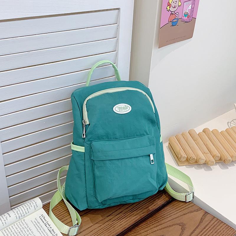 Nursery Kids Dual Color Nylon Backpack With Spacious Compartments For School And Play