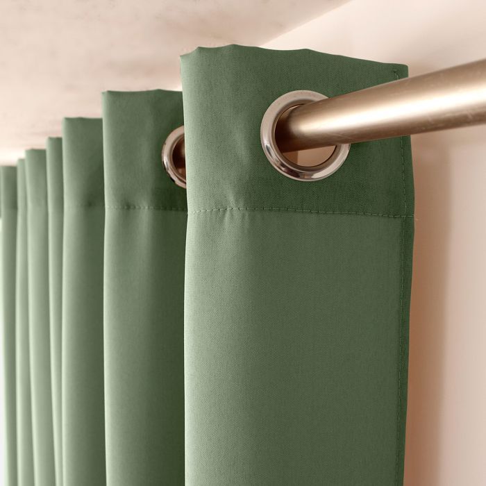 Enjoy Home - Rideau En Toile Unie Basic À 8 Œillets - 140 X 240 Cm - Vert Argile