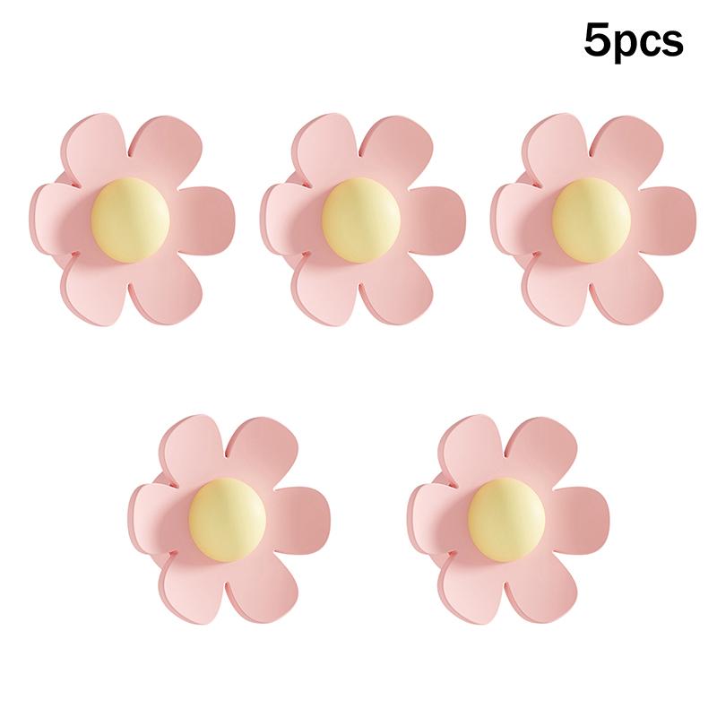 5Pcs Flower Shape Bathroom Silicone Wash Basin Overflow Ring Kitchen Sink Washbasin Drain Seal Stopper Bathtub Drain Cap Plug