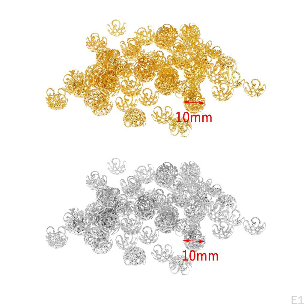 200 Piece Alloy Filigree Flower Bead Caps Jewelry Findings 10mm