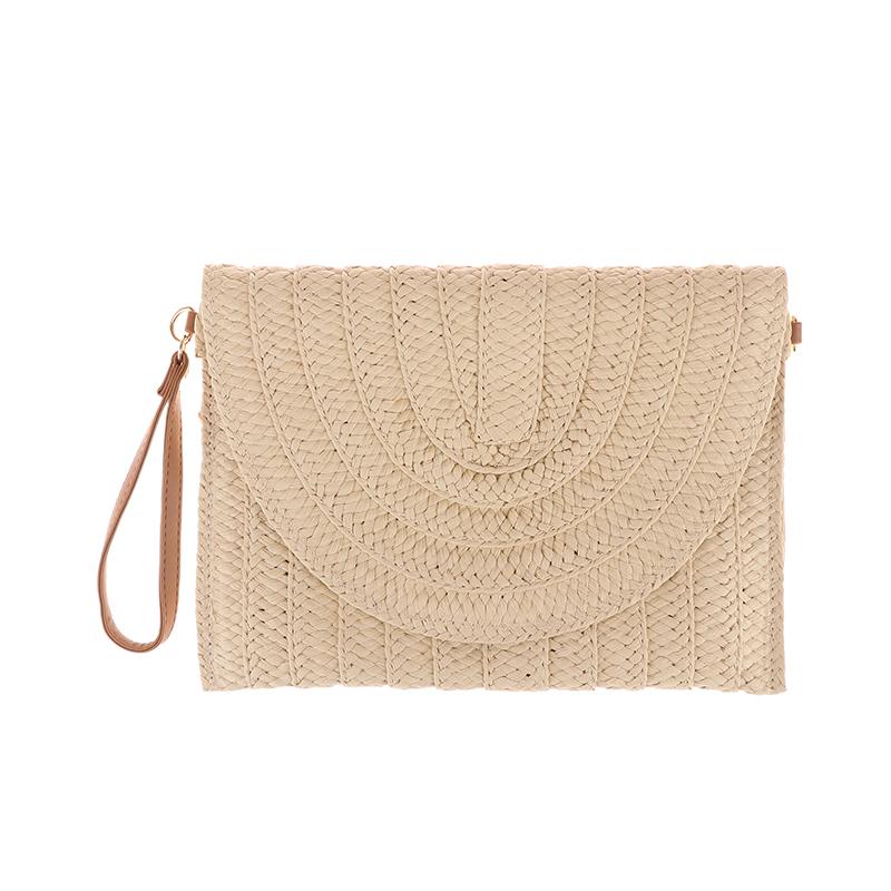 

Соломенный клатч-сумочка Летняя пляжная соломенная сумка для женщин Плетеная сумка-конверт на плечо Плетеная сумка кроссбоди Пляжная сумка белый