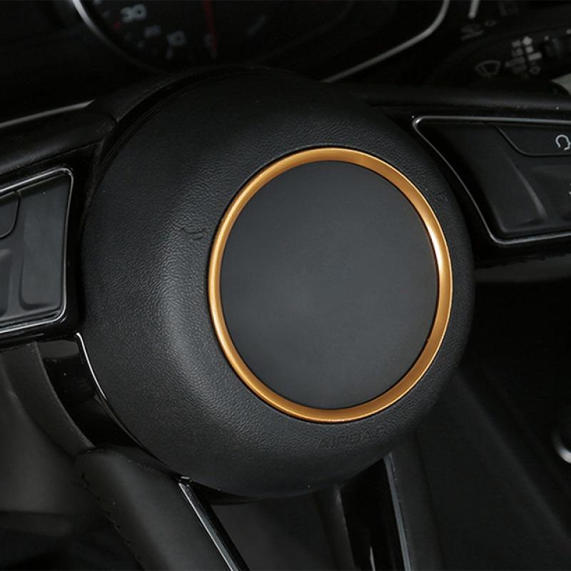 Inel cerc de volan din aluminiu 4culori pentru A*i A*4 Q*3 2017 2018 Decor logo-ul volanului