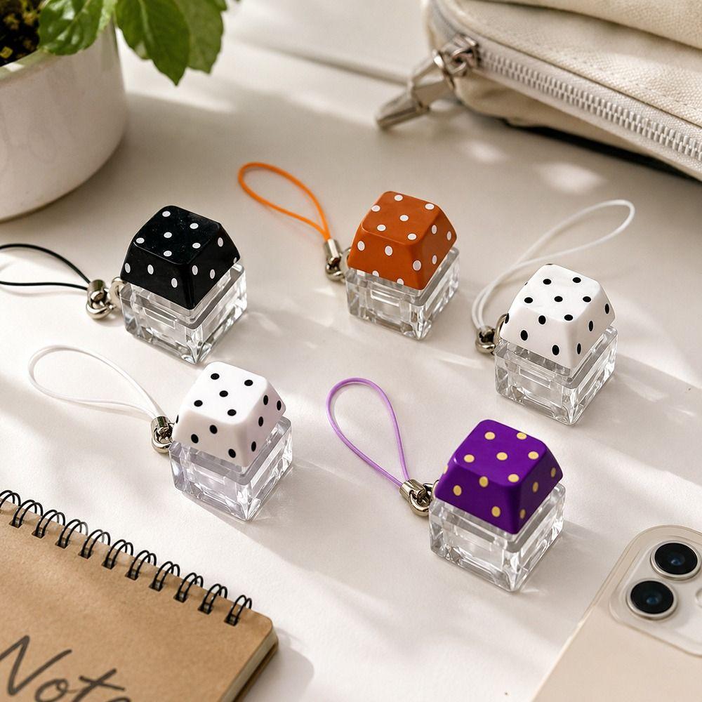 Polka Dot Finger Keyboard Caps DIY Keyboard Pinch Toy Relaxing Fidget Keychain