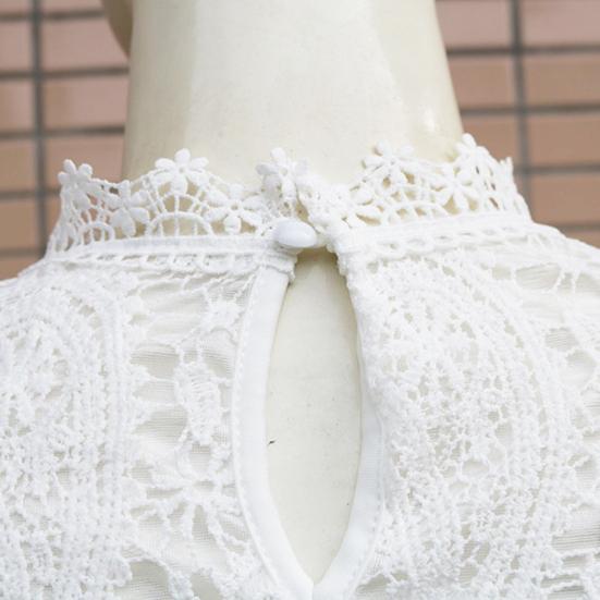 Topy volné sexy duté dámské krajkové halenky s dlouhým rukávem