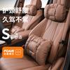 New Comfortable Foam Cotton Car Headrest Leather Car High-end Neck Protection Pillow Waist Cushion Pillow Set Interior Supplies