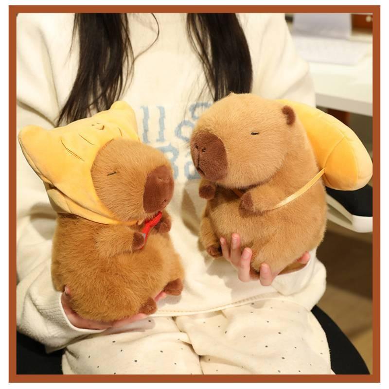 Croissant Capybara Bread Plush Toy Cartoon Animal Stuffed Doll Gift Decoration