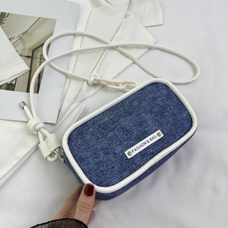 

1 шт. контрастная джинсовая сумка для фотоаппарата женская диагональная сумка через плечо подходит для девушек студенток колледжа новая профессия