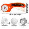 45mm Rotary Cutter with 5pcs Replacement Blades Ergonomic Handle Rolling Cutter with Safety Lock for Fabric Leather Quilting
