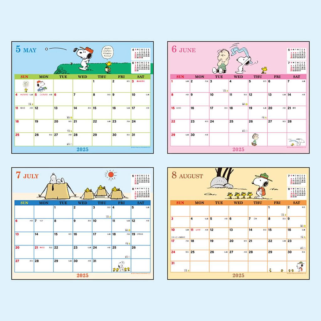 Sanrio Sheet Calendar 2025 Snoopy Tabletop 451479
