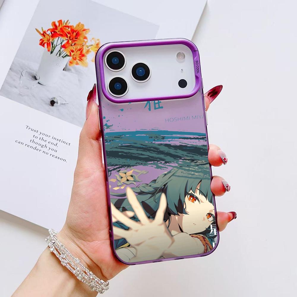 Cool Anime ZZZ Phone Case For iPhone 17 16 15 14 13 12 11 Pro Max Black Purple Matte Laser Metallic Aurora Funda