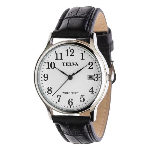 Klefer Men's Analog Waterproof Watch with Leather Strap, Black, TE-AM242-WTS