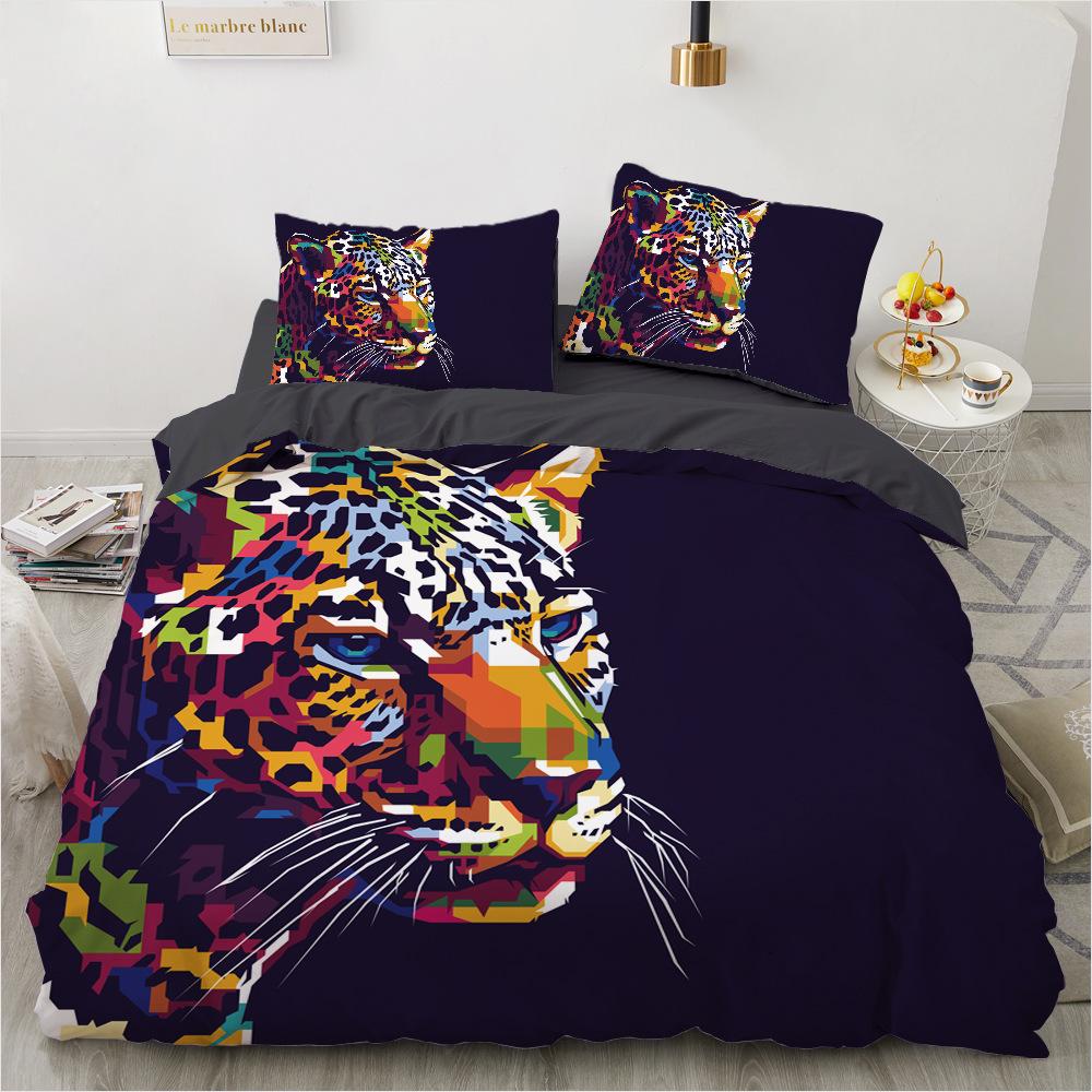 

Комплект постельного белья с 3D-животными из микрофибры с принтом HD, пододеяльник, наволочка, 2/3 шт., двуспальная кровать King Queen, покрывало Baby 100x135cm