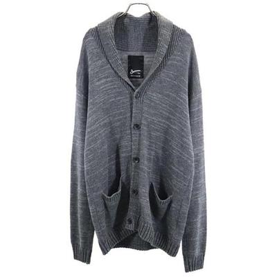 DENHAM Wool Blend Long Sleeve Cotton Knit Shawl Collar Cardigan L Gray Men's Used