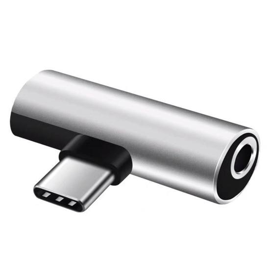 

Аудиоадаптер 2 в 1 для быстрой зарядки и стабильной передачи, Plug and Play, конвертер с Type-C на 3,5 мм разъем для наушников, аудиоаксессуары серебряный