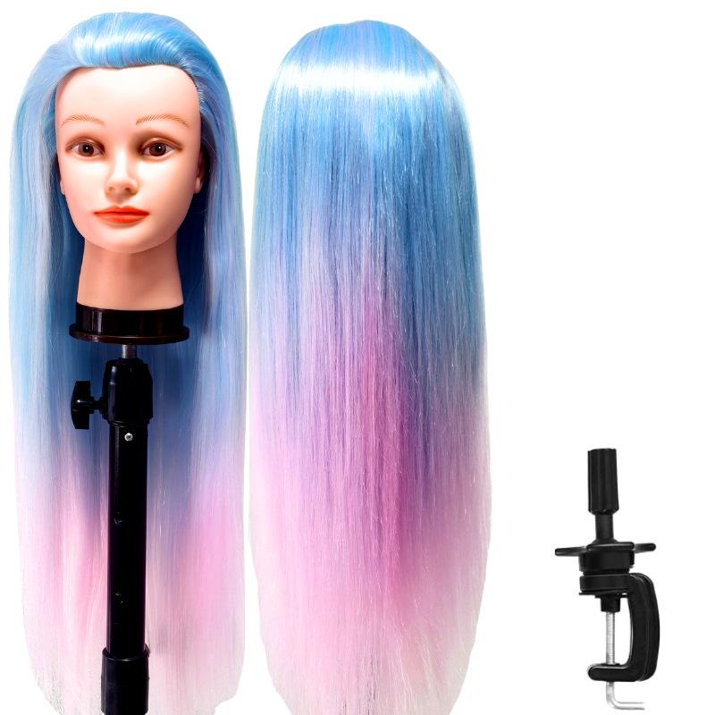 High Temperature Fiber Wig Mannequin Head for Hairdressing and Haircutting Training