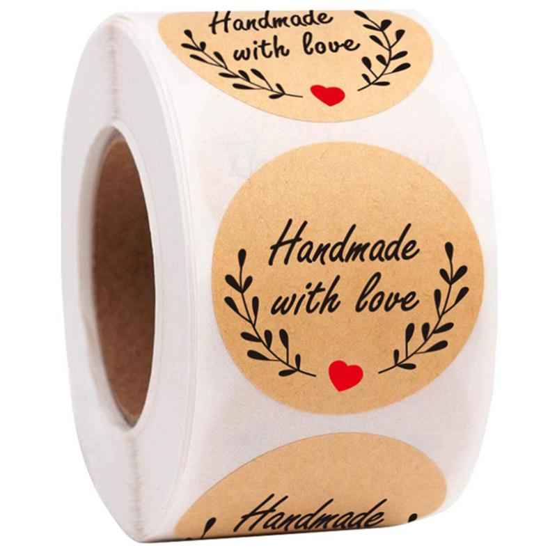 500 Kraft Paper Thank You Sealing Stickers for Handmade Dessert and Cake Gifts