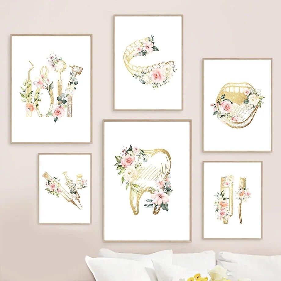 

Зубная щетка для гигиениста, подарок, настенная живопись на холсте, стоматологический плакат, печать, настенная картина, клиника, медицинский офис