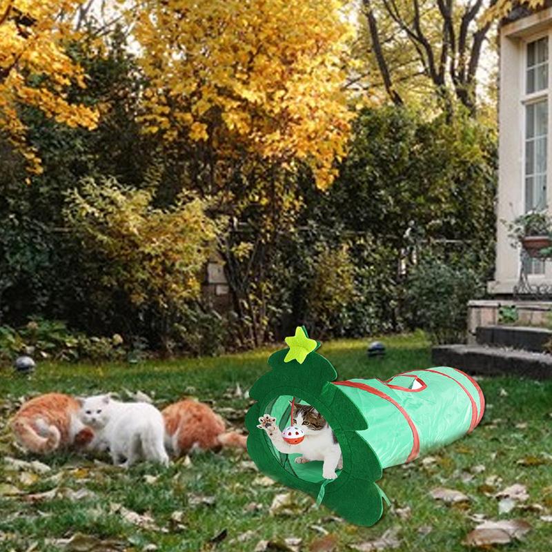 Kitten Tunnel Stable Kitty Tunnel Peephole Toy With Ball For Cat And Wear-resistant Cat Tube Expandable Cat Tunnels For Indoor