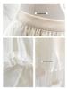 Elegant White Ruffle Mesh A-Line Skirt