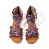 Summer New Floral Flat Sandals Women's Buckle Beach Sandals Hollow Open-toed Women's Shoes