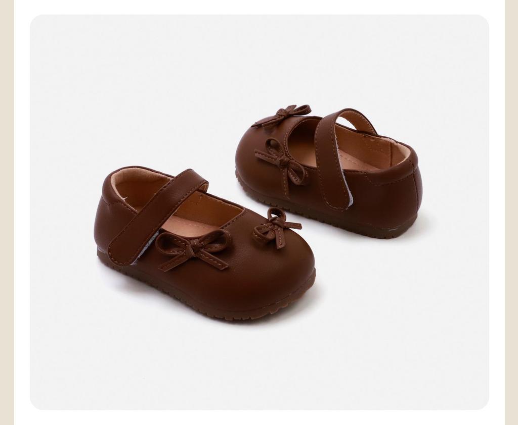 Spring 2026 Baby Girls Bow Pre-Walking Princess Shoes - Soft Sole & Versatile Design