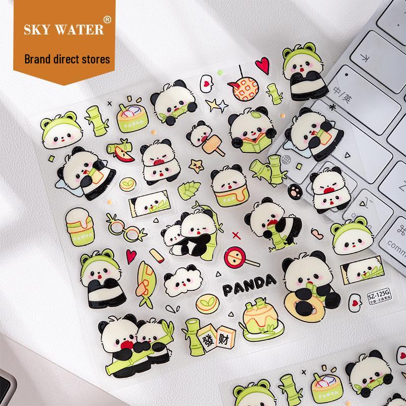 Sky New Panda Bamboo Pattern Journal DIY Phone Case Sticker