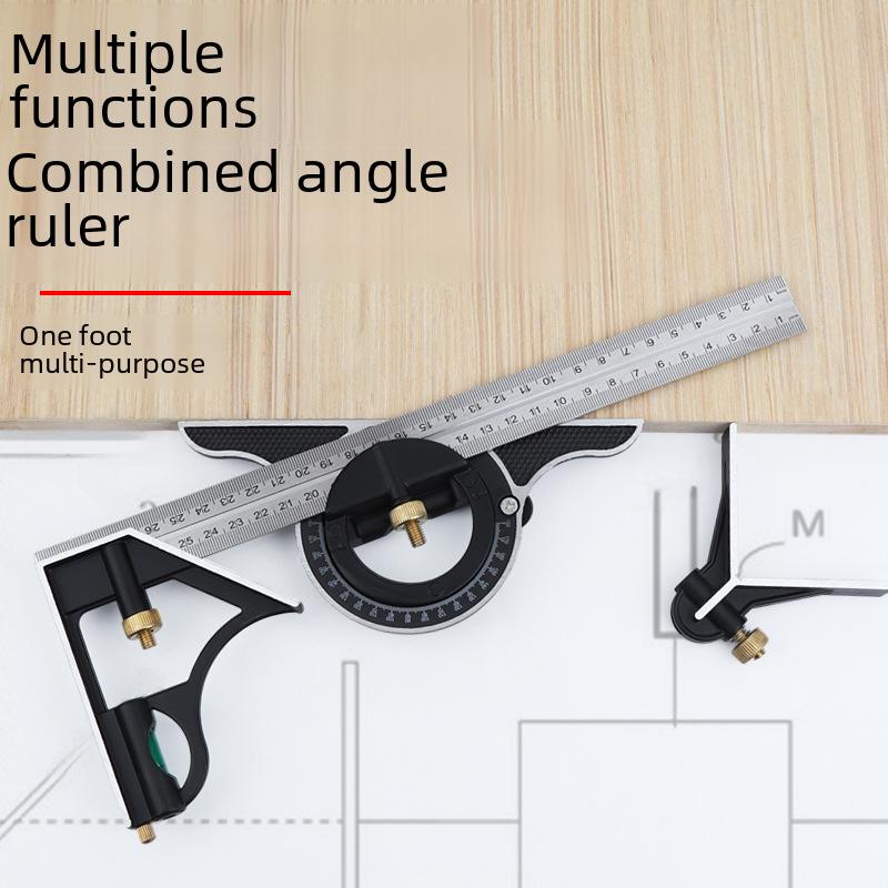 Stainless Steel Adjustable 90°/45° Angle Ruler for Woodworking